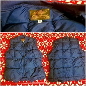 Vintage Eddie Bauer Down Blue Bubble Quilted Vest